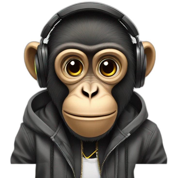 dj monkey emoji