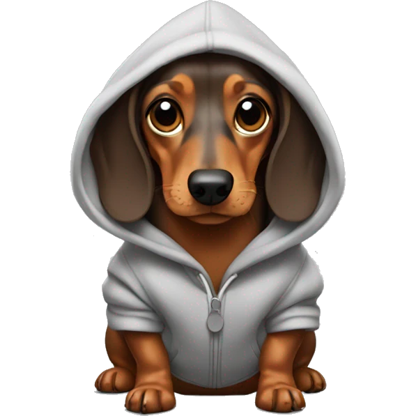 dachshund with a hoodie on  emoji