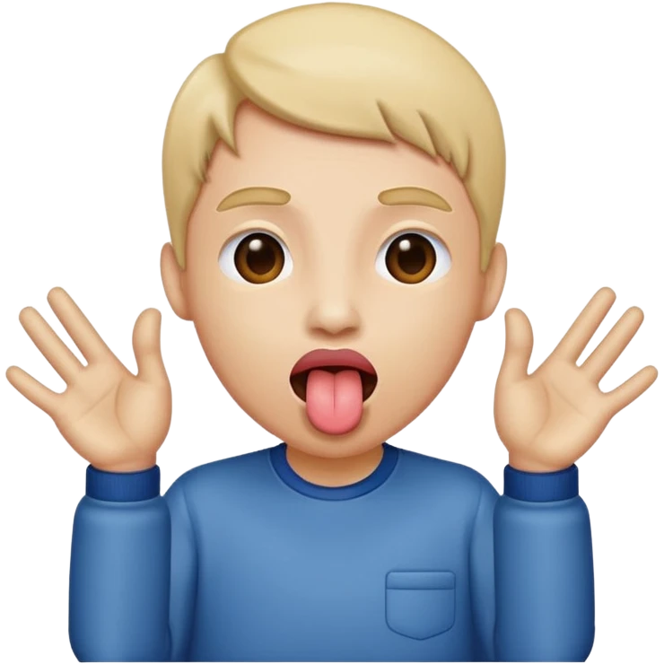 tongue out with hands to the side  emoji