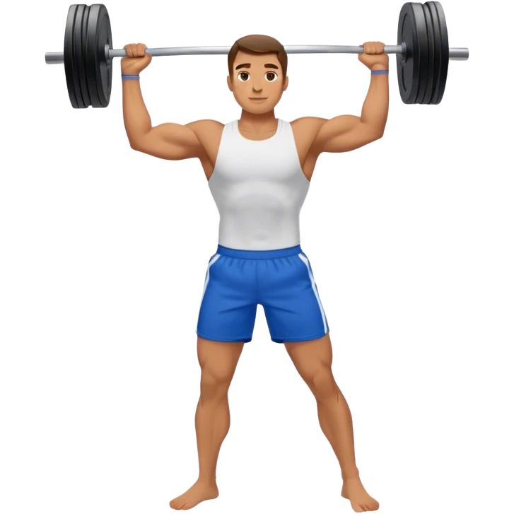 man with blue shorts doing side-lateral raise (T pose) emoji