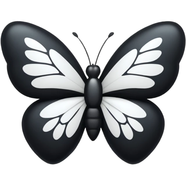 black heart with a white bow in a butterfly style emoji