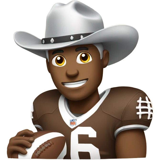 Football with cowboy hat emoji