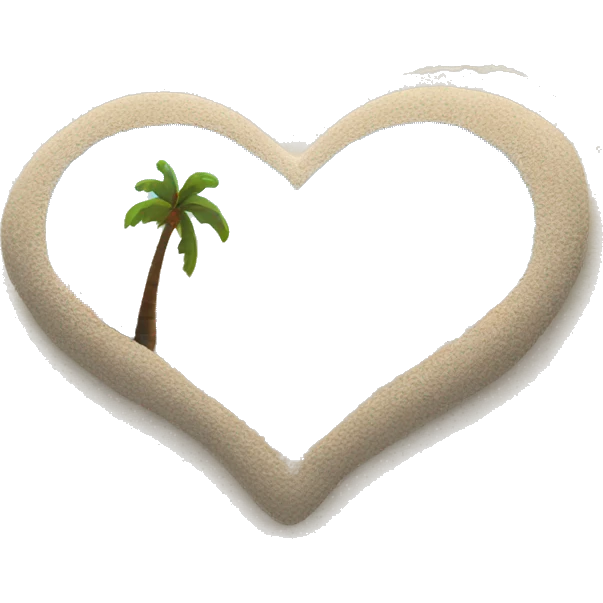 Beach heart emoji