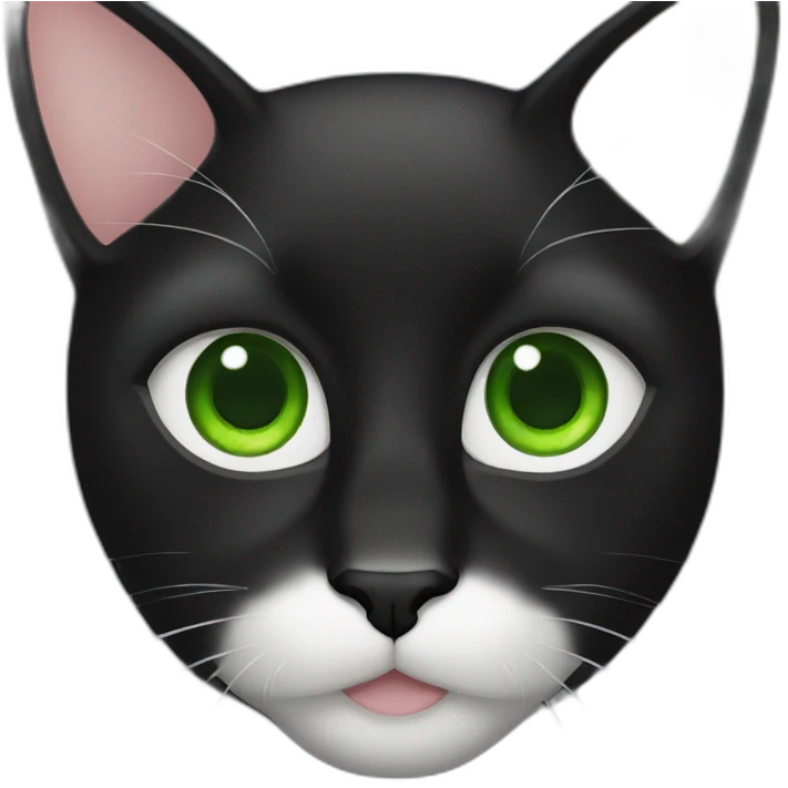 BLACK CAT WITH GREEN EYES emoji