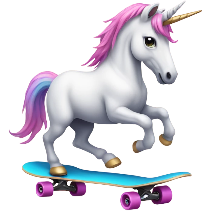 Unicorn on a skateboard  emoji