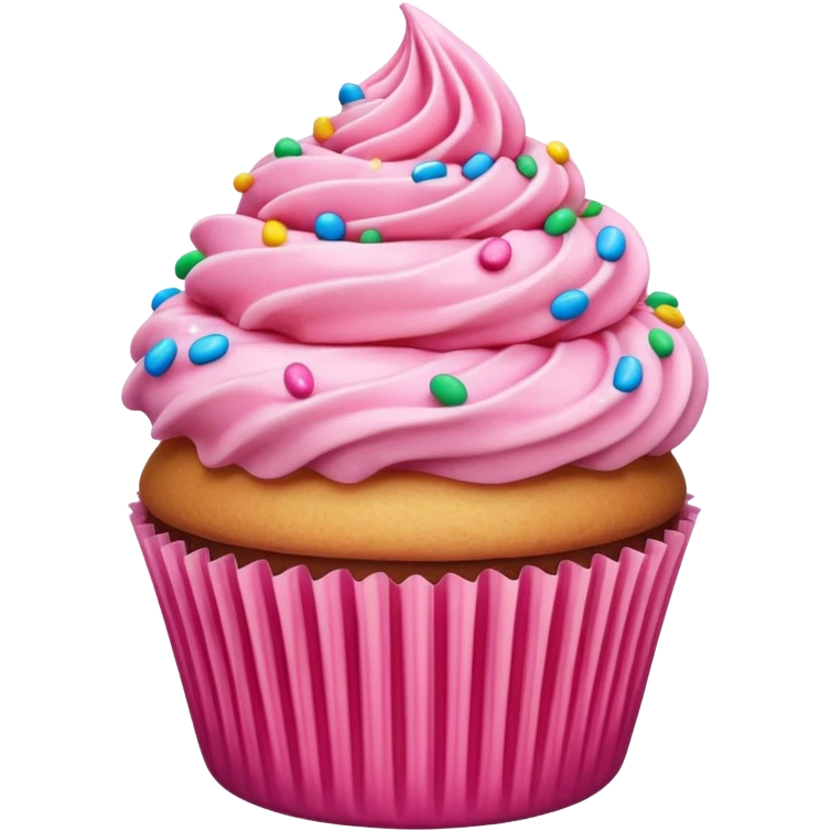 Cupcake with pink icing emoji