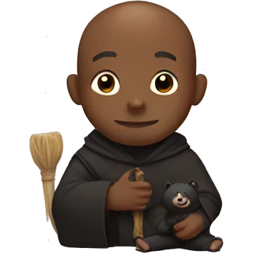 Black monk with bear emoji