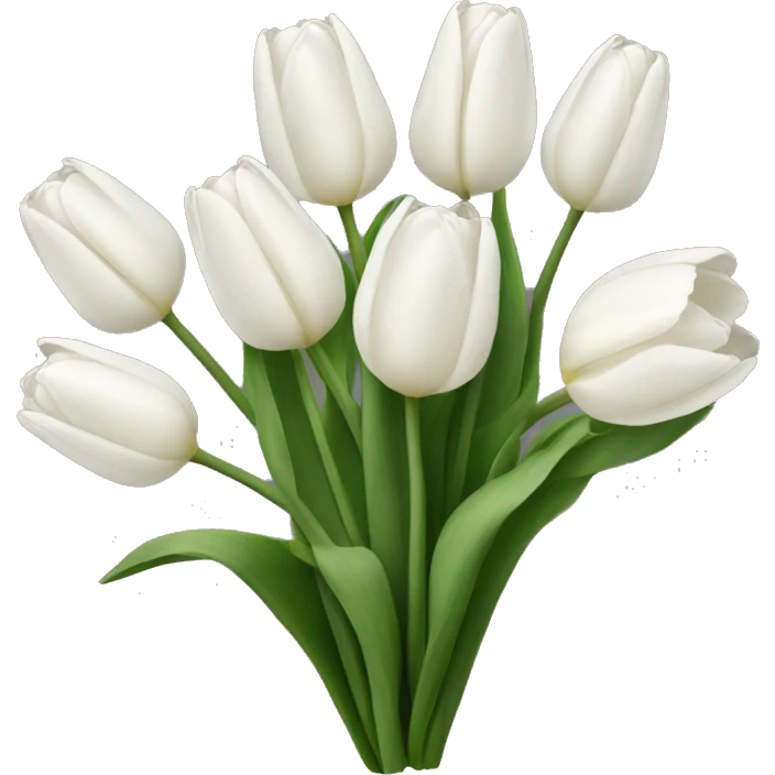 white tulip bouquet  emoji