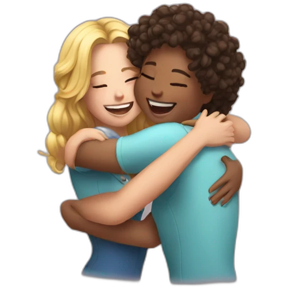 Happy hug girlfriends emoji