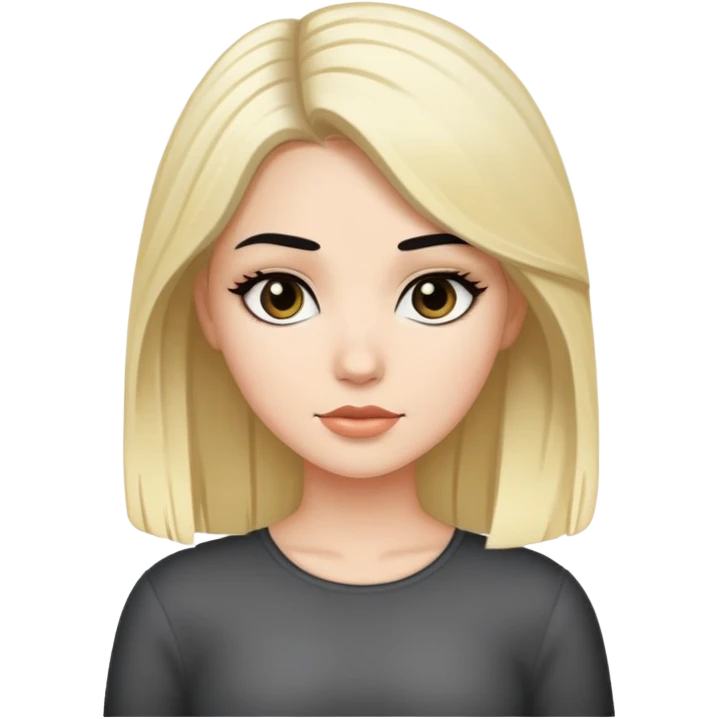white girlwith black hair and blonde hightlights emoji