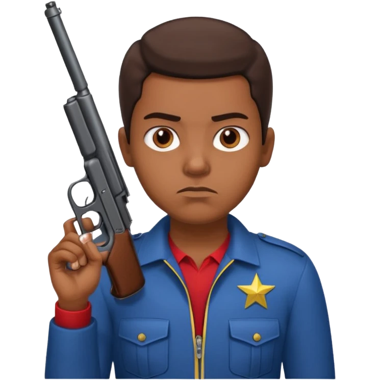 A Venezuelan holding a gun tap emoji
