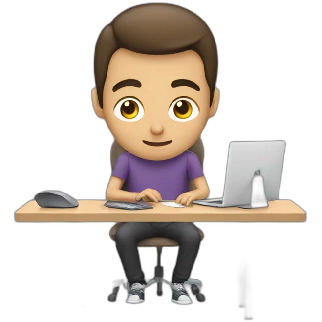 Guy coding with a mouse instead of a keybkard emoji