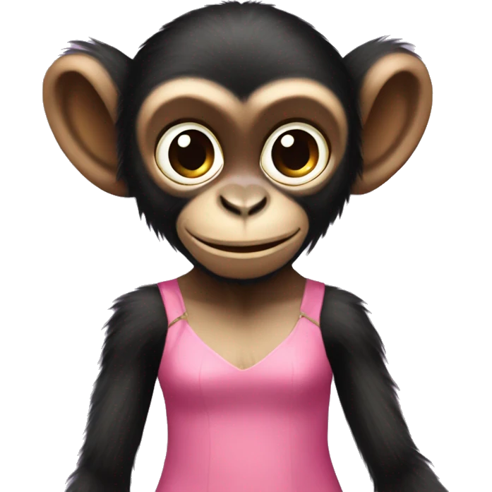 spider monkey wearing a pink dress  emoji