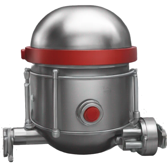 stainless steel pressure cocker, black handlers, red line on cover emoji