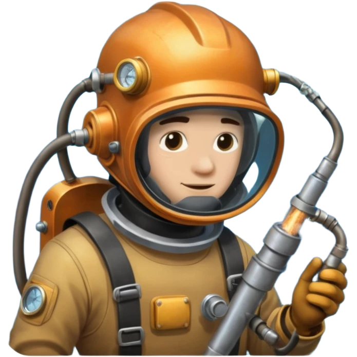 Buceador comercial trabajando, soldando una estructura metalica bajo agua soldandooooo emoji