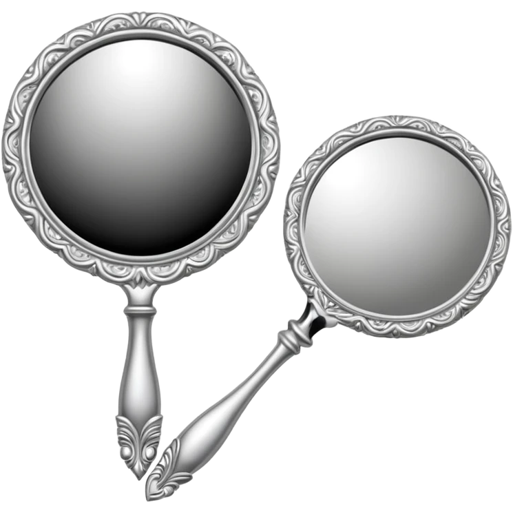 silver color hand mirror emoji