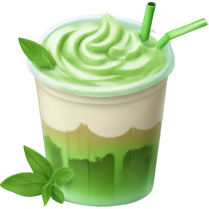 Iced matcha latte  emoji