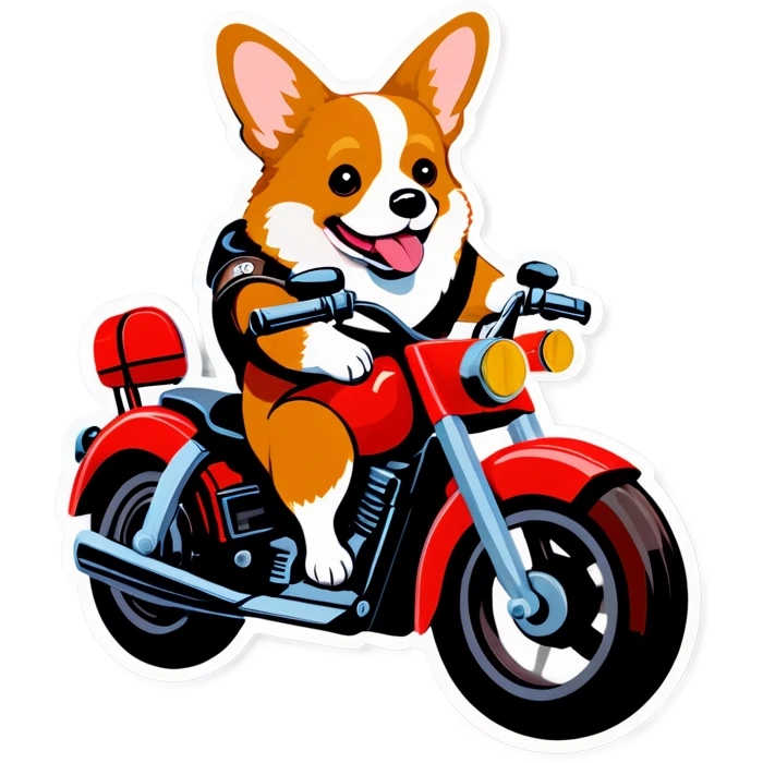 Corgi on a motorcycle  emoji