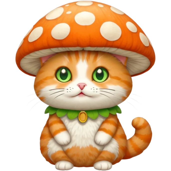 Cat in mushroom costume emoji