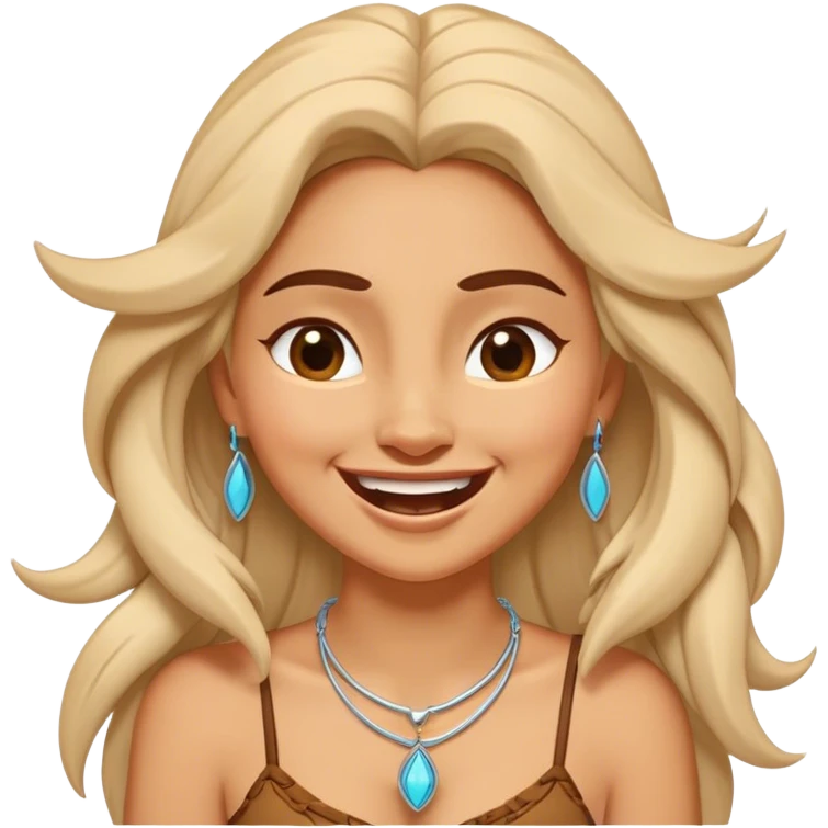 Cinematic Adorable Pocahontas Portrait Emoji, Laughing softly as Meeko tugs at her necklace, hair tousled in the wind, eyes full of warmth, a carefree spirit shining through, capturing the essence of beauty and playfulness! emoji