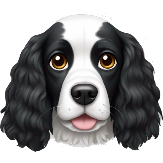 black and white spaniel emoji