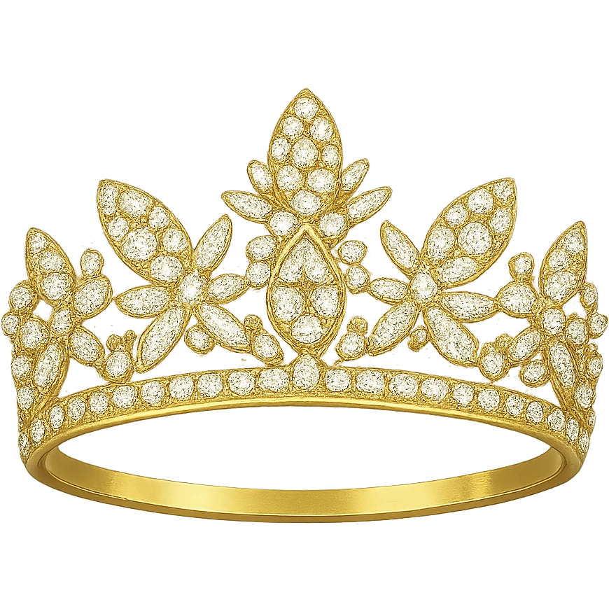 butterfly crown with a lemon yellow base, no butterflies, just sparkling gems emoji