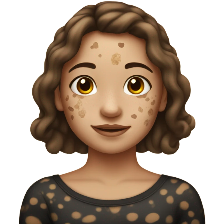 A white brunette girl with a girl with vitiligo emoji