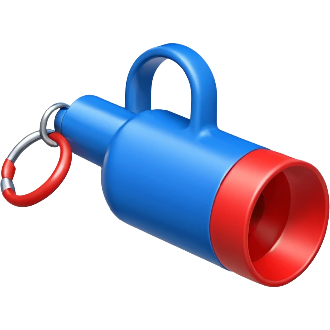 whistle in blue (#00A3E0) and red (#F9423A)  emoji