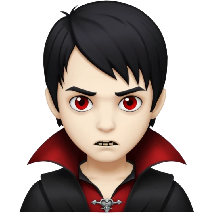 Boy, Vampire, Black Hair, medium long, emo, dark, spooky  emoji