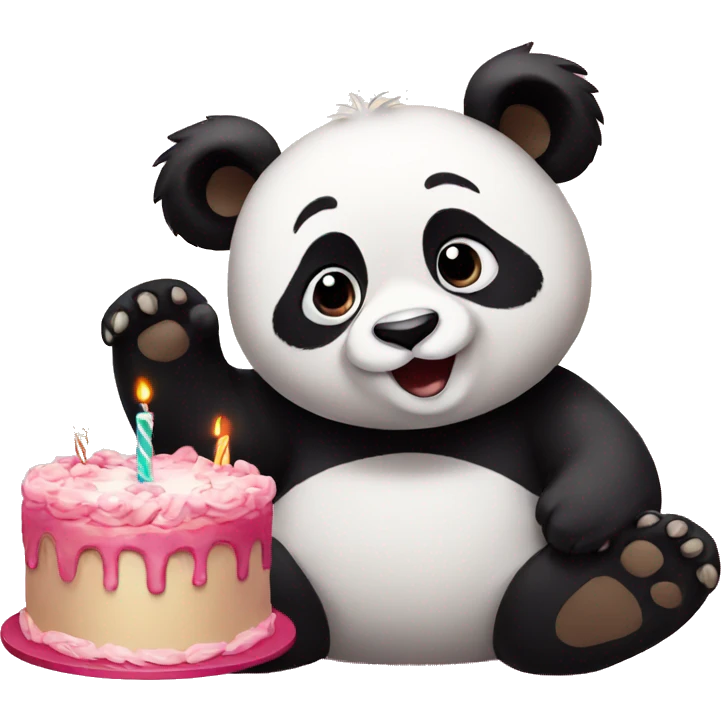 Panda celebrate birthday emoji