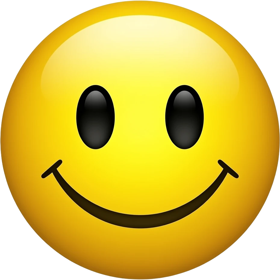 Yellow round glossy emoji emoji