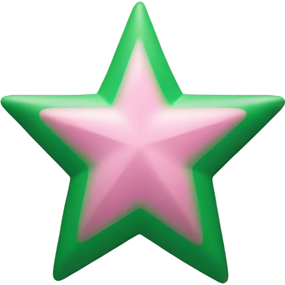 beautiful pink and green star with details emoji