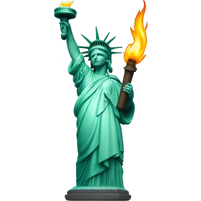 statue of liberty, ios emoji, holding torch, clear face features emoji