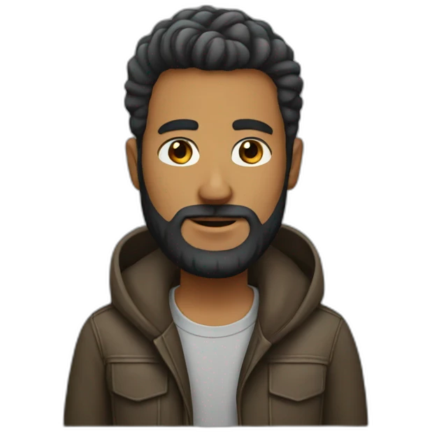 Short haired man long beard emoji