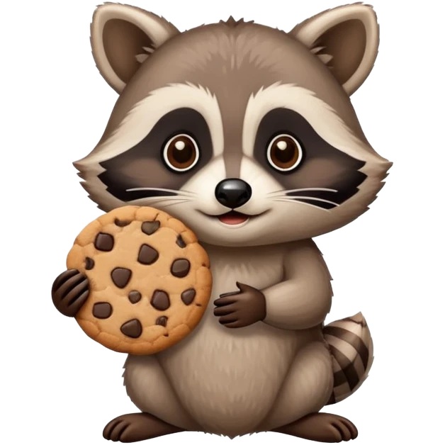 raccoon holding cookie emoji