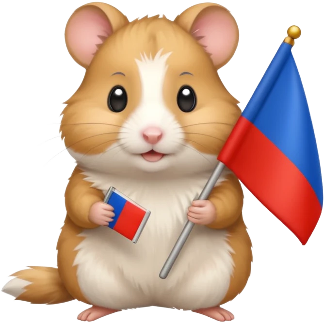 a hamster holding a Russian flag emoji emoji