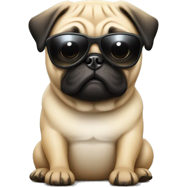 Pug with sunglasses emoji