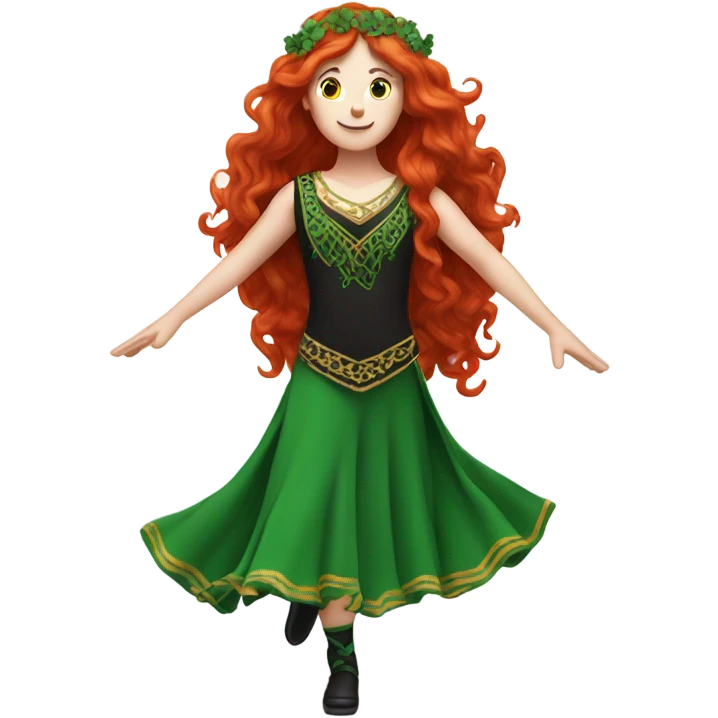Irish dancer with red hair emoji