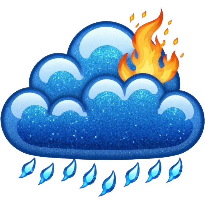 blue marine glitter fire emoji