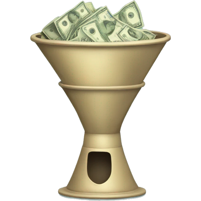 Sales Funnel with money at the bottom emoji