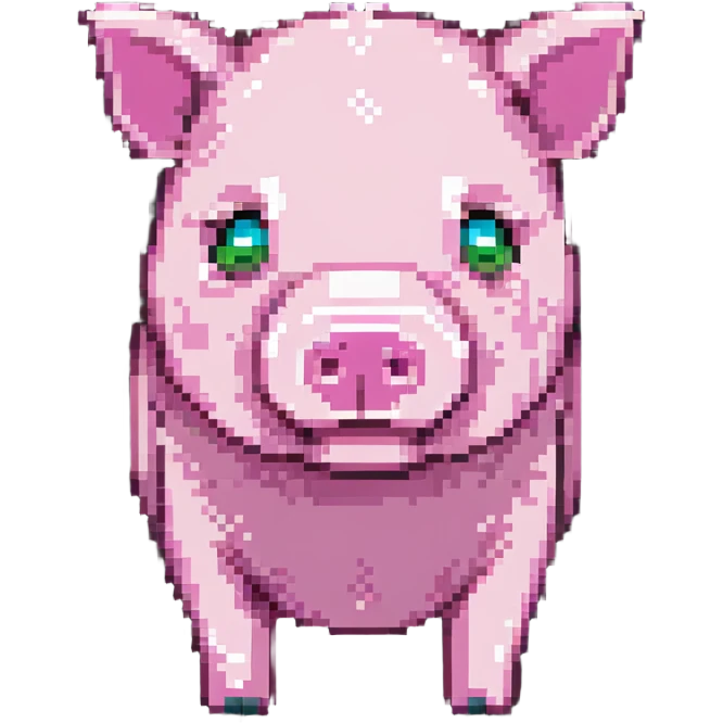 Minecraft pig, authentic blocky style and proportions emoji