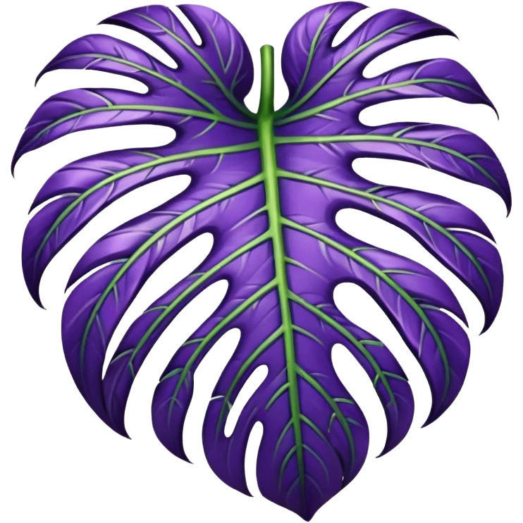 purple monstera leaf emoji