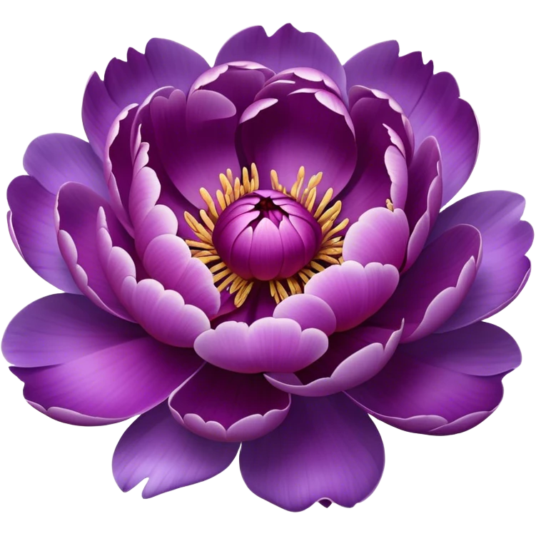 "A blooming purple peony with intricate petal details and soft shading."
 emoji