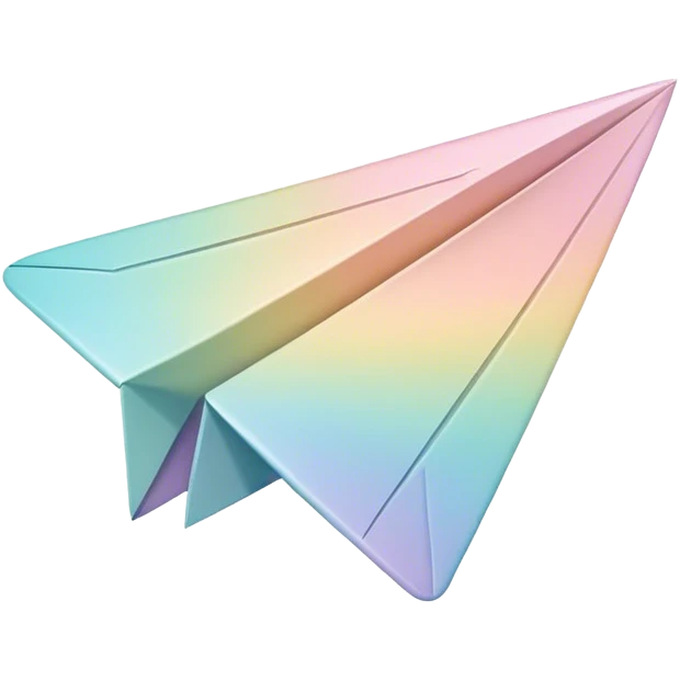 Pastel paper airplane  emoji