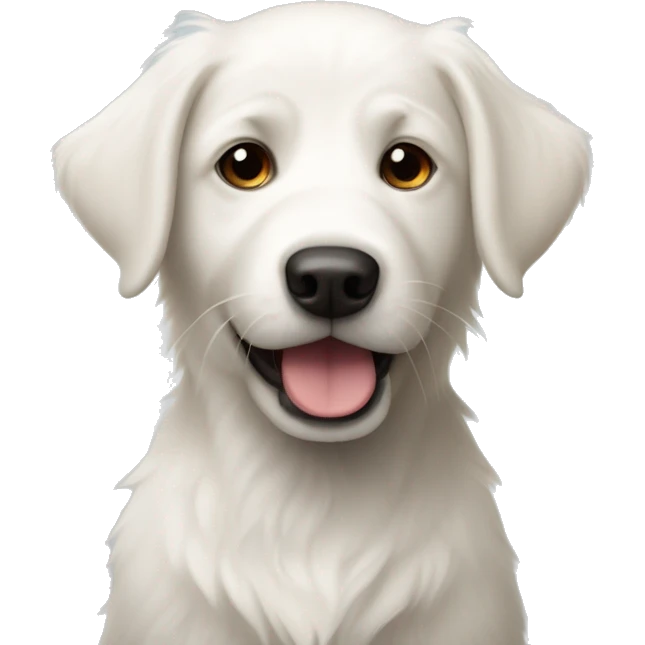 White fluffy puppy - like a Labrador meets a terrier emoji