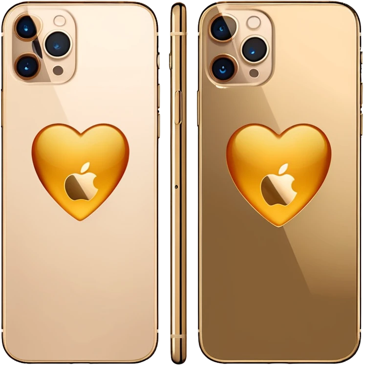 Gold iPhone 16 Pro Max, front and rear view emoji