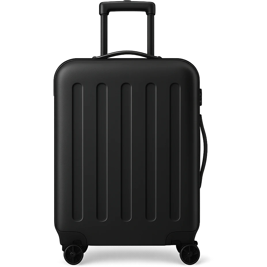 simple and clear black luggage emoji