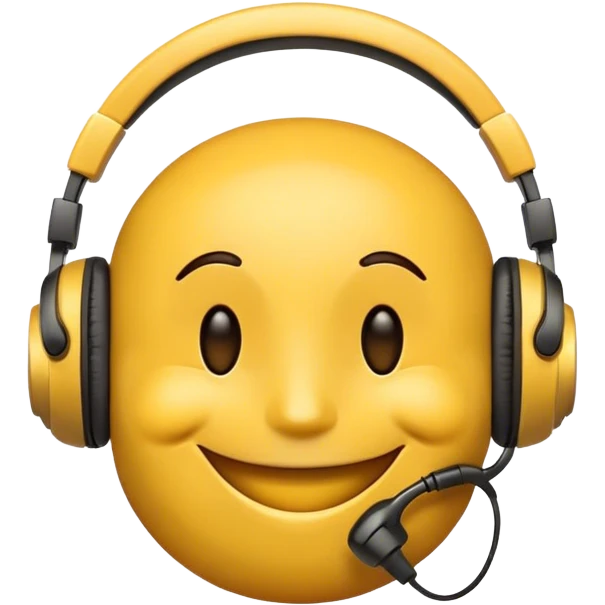 Smiley with headphones emoji