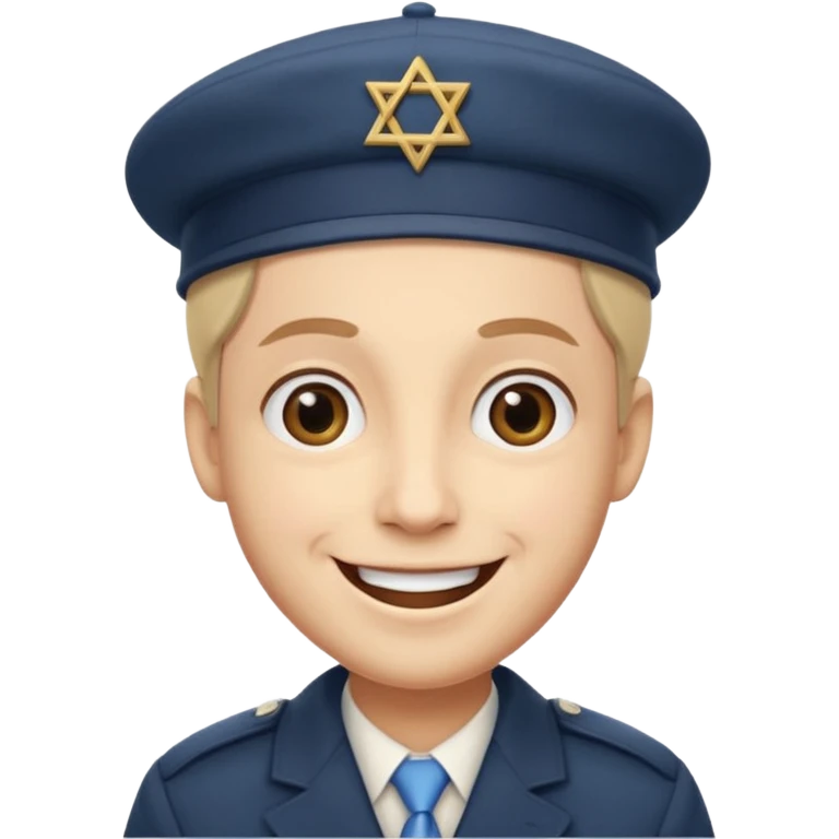 Smile face klasyczny, lecz z pejsami i beretem żydowskim emoji