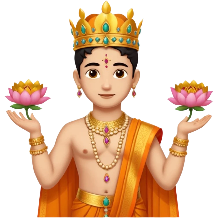 Brahmin boy is thanking to the bharatanatyam dancer. She is in lordess padmavati with golden crown and giant flower garland on her neck. The girl is fat and tall the boy is small. emoji